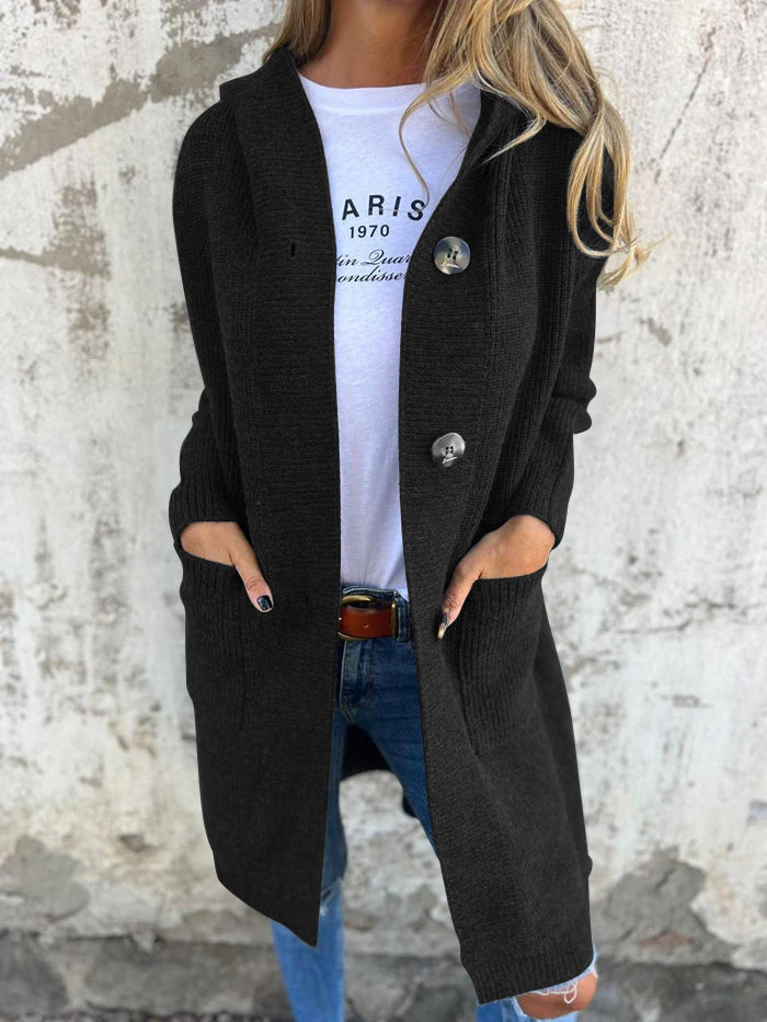 Zoe | Long Button-Front Knit Cardigan