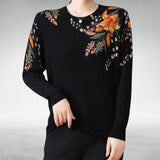 Maravella™ Elegant Floral Knit Sweater