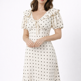 OLIVE | Polka Dot Ruffle Midi Dress