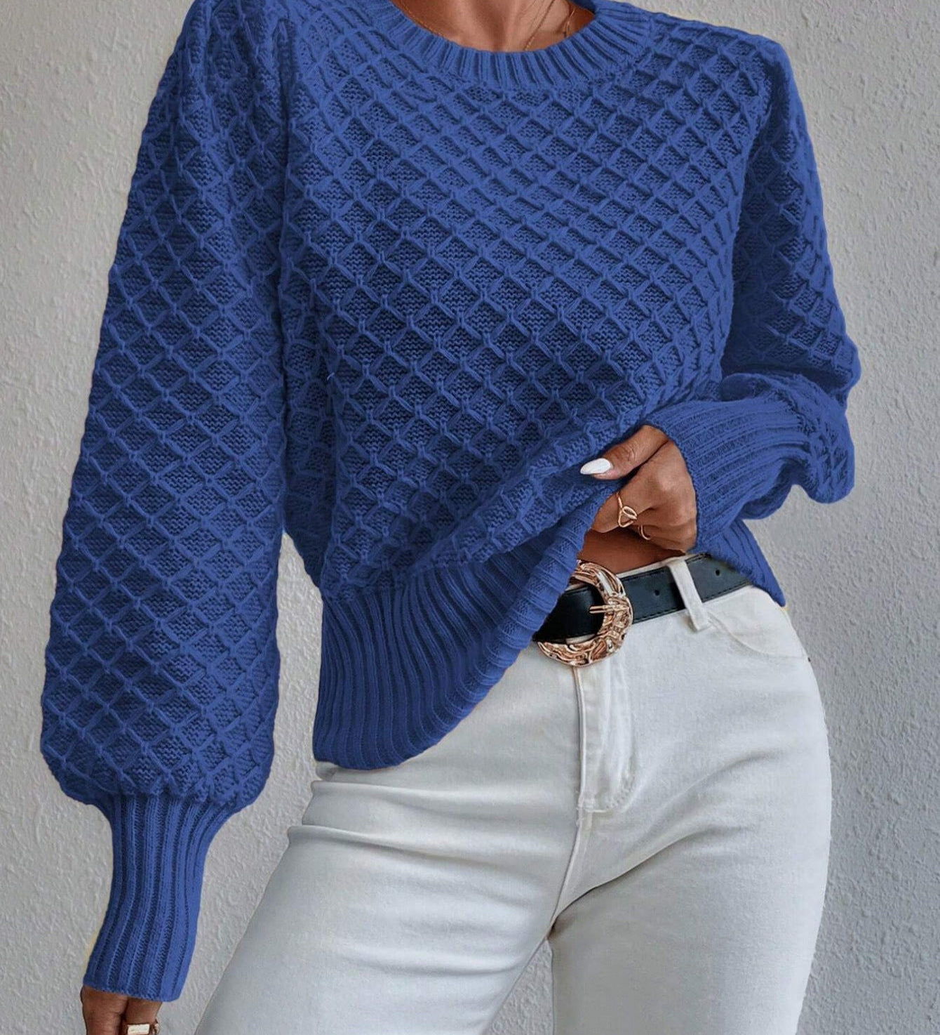 Cindy | Women's Textured Crewneck Sweater
