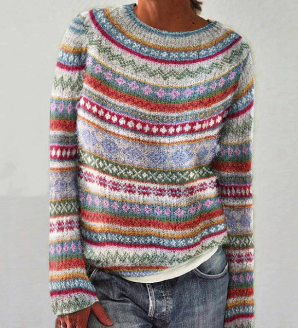 Rosalie | Rainbow Stripe Knit Sweater