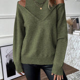 Noelle | Women's Cold Shoulder Turtleneck Sweater