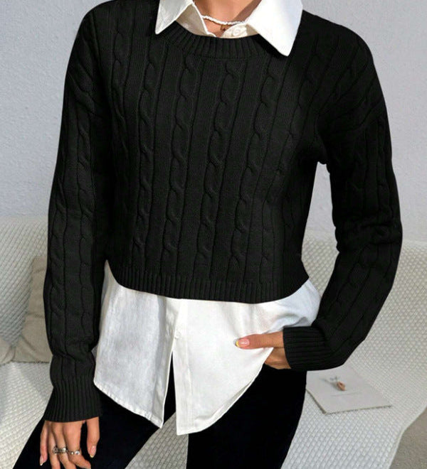 Reese | Women's Cropped Cable Knit Sweater