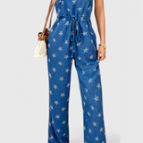 Bianca Relaxed Long Jumpsuit with Star Print