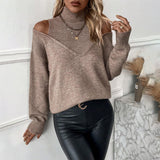 Noelle | Women's Cold Shoulder Turtleneck Sweater