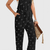 Bianca Relaxed Long Jumpsuit with Star Print