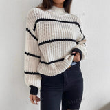 Rachael | Women's Oversized Striped Crew Neck Sweater