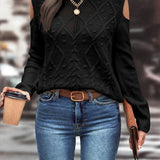 Sage | Women's Cold Shoulder Cable Knit Sweater