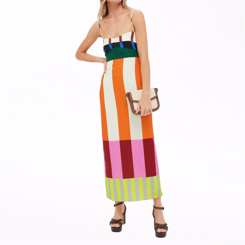 Paloma | Maxi Dress in Colourful Stripes