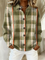 Lisette | Buttoned Olive Check Cardigan