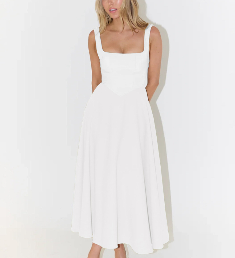 DAISY | Square Neck Midi Dress