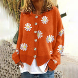 Coral | Button-Down Cardigan - Classic Knit Long Sleeve Sweater