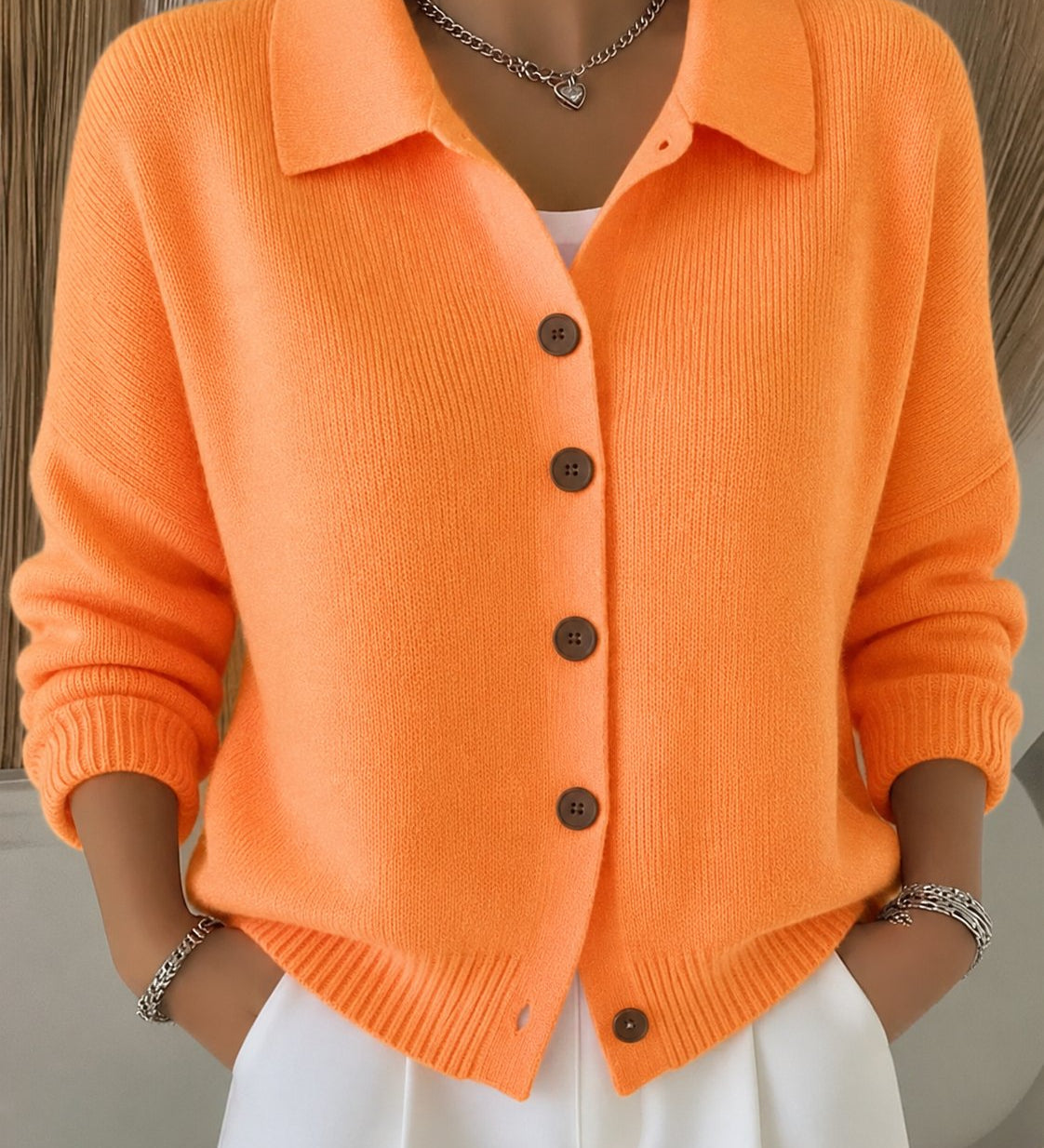 Juliet | Warm, Comfortable Collared Knit Cardigan