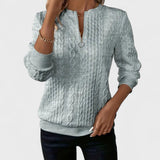 Minda - Women's Zip Sweater with Cable Knit