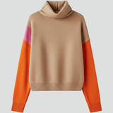 Ivy | Women's High Collar Ribbed Cuff Knit Sweater