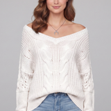 Nora | Women's Oversized Round Neck Ribbed Cuff Sweater