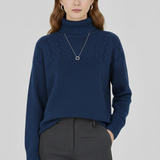 Piper | Women's Turtleneck Cable Pattern Knit Sweater