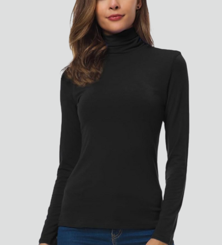 Lyra | Women's Turtleneck Long Sleeve Plain Knit Sweater