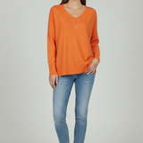 Isla | Women's V-Neck Dropped Shoulder Straight Hem Sweater