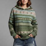 Maya | Women's Geometric Patterned Knit Hoodie