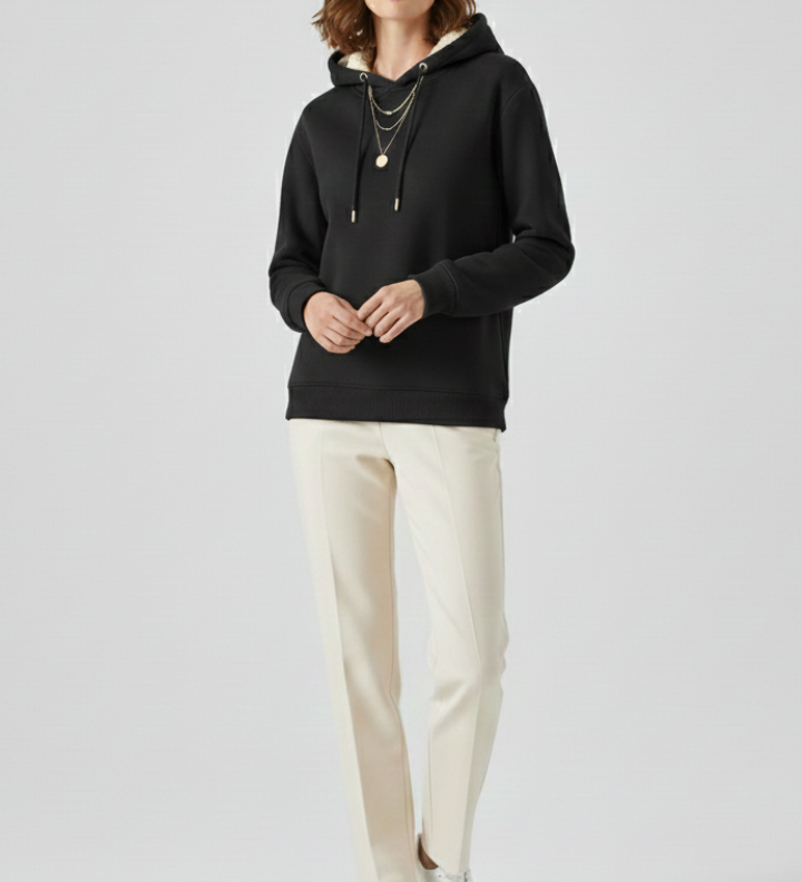 Harper | Women's Sherpa Lined Ribbed Cuff Pullover Hoodie