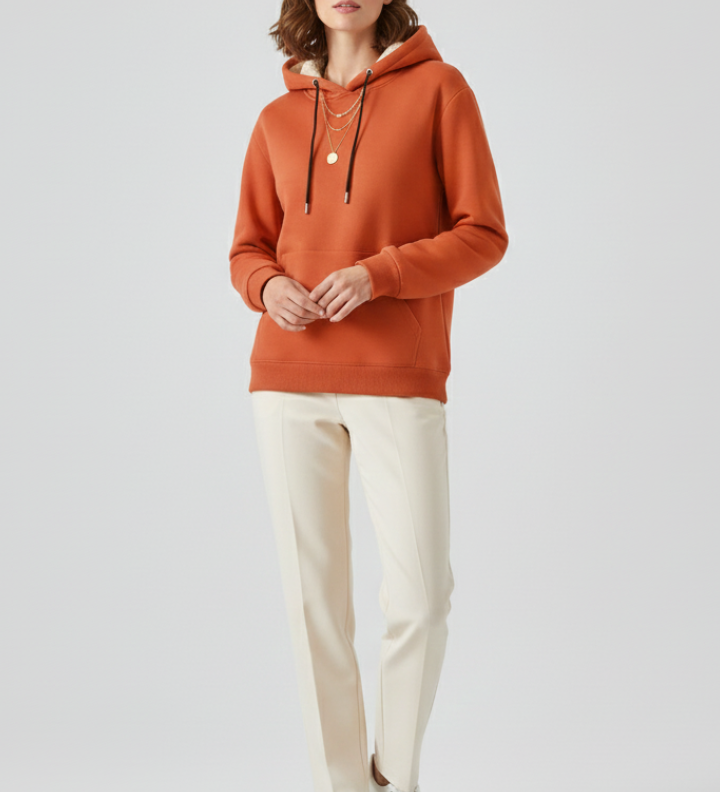 Harper | Women's Sherpa Lined Ribbed Cuff Pullover Hoodie
