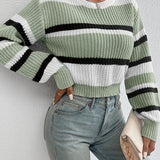Luca | Striped Knit Cropped Sweater