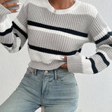 Luca | Striped Knit Cropped Sweater