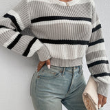 Luca | Striped Knit Cropped Sweater
