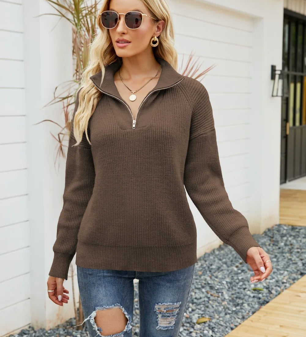 Elena | Half-Zip Knit Sweater
