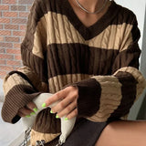 Amelie | Striped Cable Knit Sweater