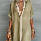 Carmen | Olive Green Maxi Dress with Minimalist Line