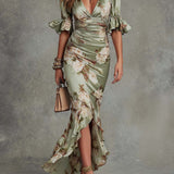 MARGOT | Floral Satin Maxi Dress