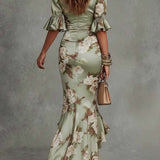 MARGOT | Floral Satin Maxi Dress