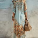 CONSTANCE | Mediterranean Shirt Maxi Dress