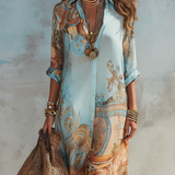 CONSTANCE | Mediterranean Shirt Maxi Dress