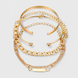 4-Piece Metal Chain Bracelet Set