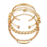 4-Piece Metal Chain Bracelet Set