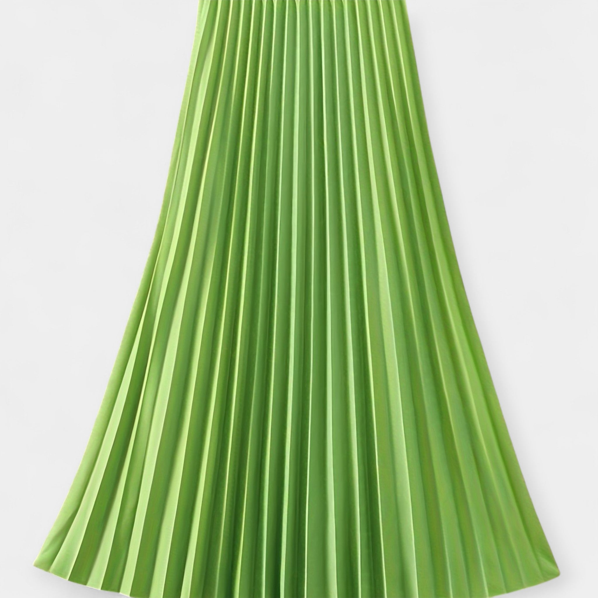 Pleated Satin Maxi Skirt