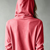 Coral Hooded Cardigan with Buttons