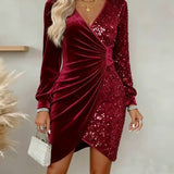 Emilia | Christmas Midi Dress with V-Neck