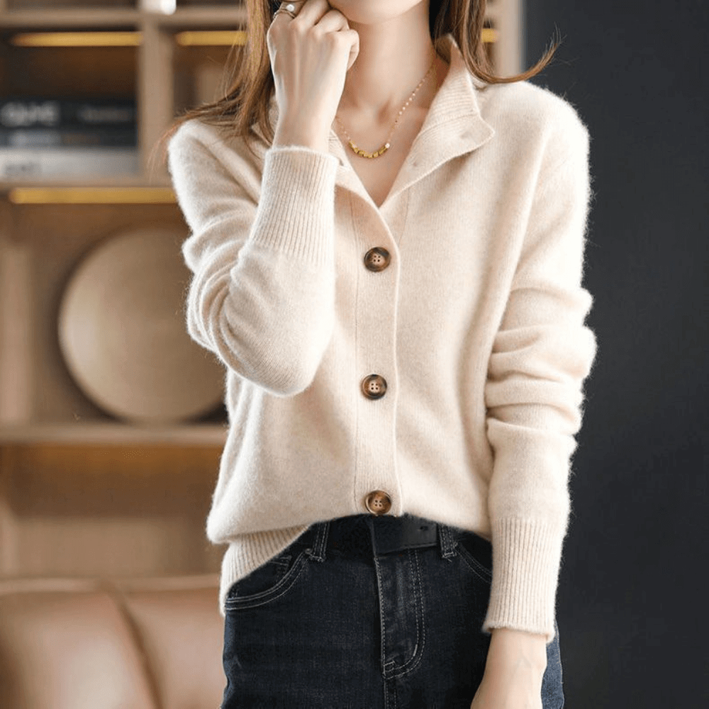 Josephine | Elegant Open-Collar Knit Cardigan for Women