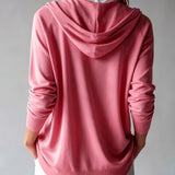 Pink Hooded Cardigan with Buttons