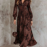Carmen | Maxi dress with paisley print and waist enhancement