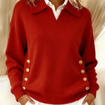 Vynette | Polo-Collar V-Neck Jumper