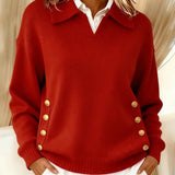 Vynette | Polo-Collar V-Neck Jumper
