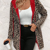 Adriana | Reversible Coat with Hood and Leopard Print