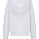 White Hooded Cardigan with Buttons