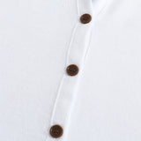 White Hooded Cardigan with Buttons