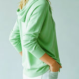 Mint Green Hooded Cardigan with Buttons